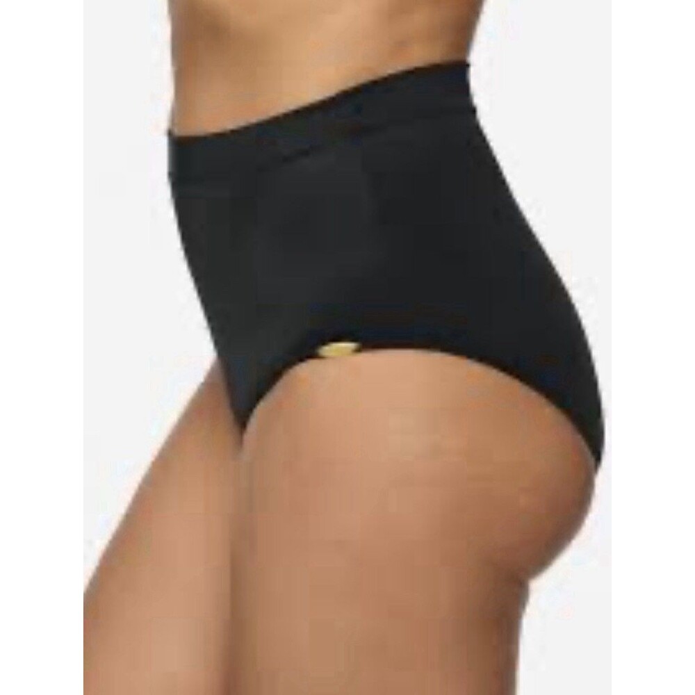 Sunflair Women’s Black High Waist Beach Pool Vacation Summer Swim Bottoms, Sz 12